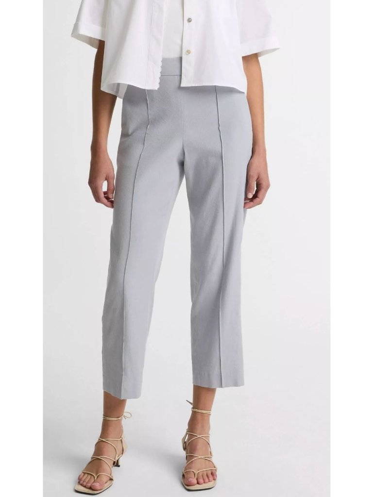 Nwt Vince Grace Mid-Rise Linen-Blend Pull-On Pants Sea Mist Size Xs